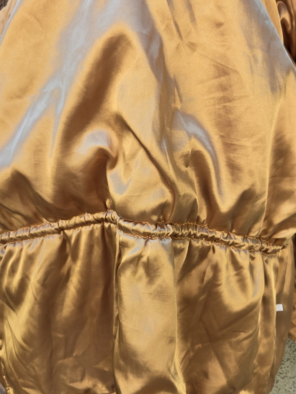 The Limited Y2K Quilted Hooded Women's Coat in Mustard with Faux Fur Trim - Picture 9 of 9